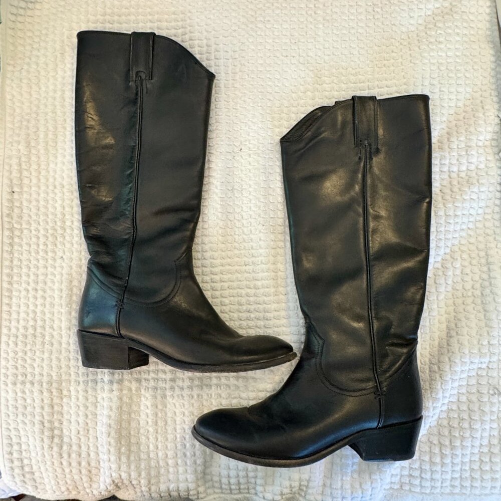 Frye Carson Piping Extended Calf Boots - Pull On - Black - Size 9 - Picture 2 of 4